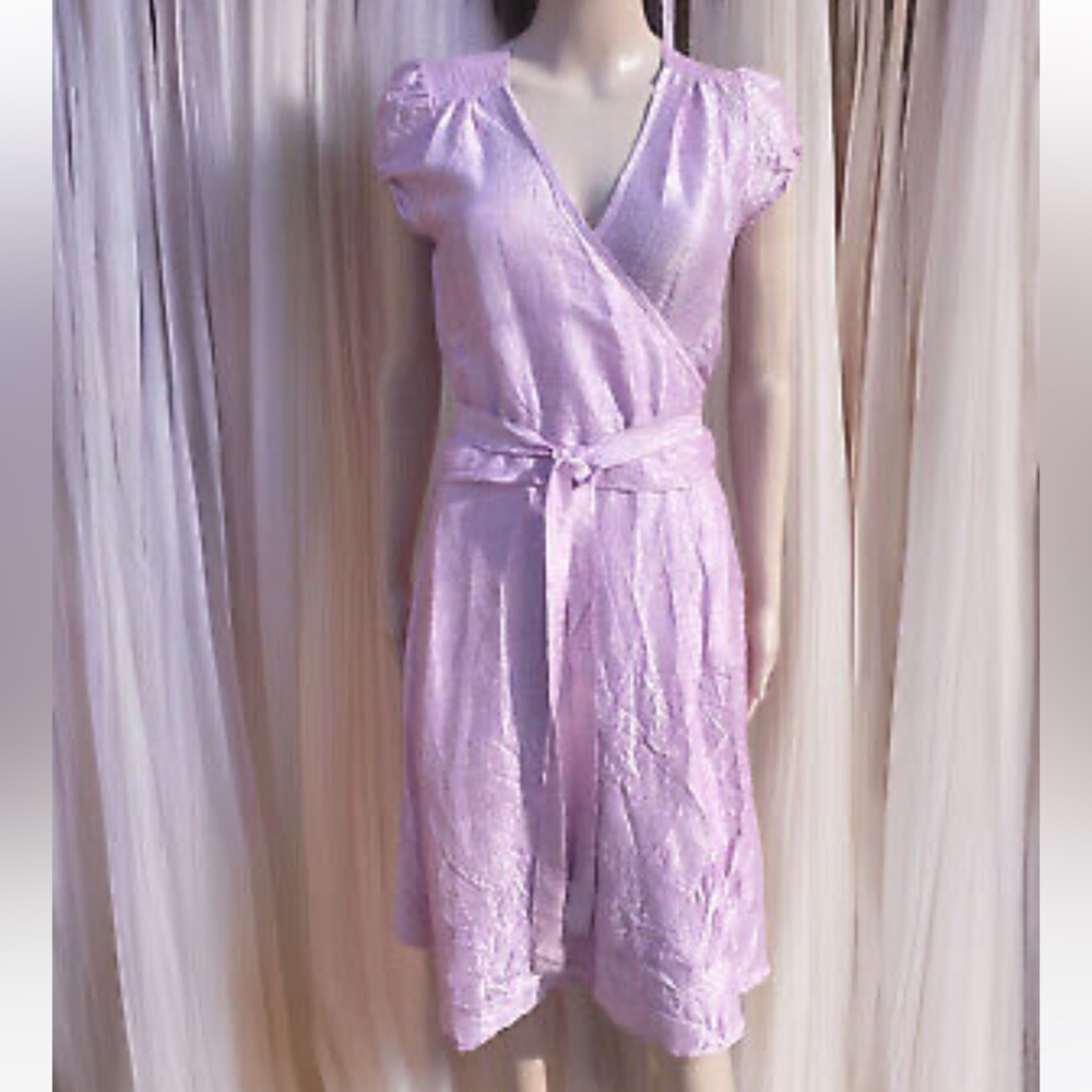 Calypso St Barths lavender silk wrap dress